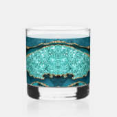 Agate Aquamarin Blue Gold Glitzer Marbella Aqua Whiskyglas (Links)