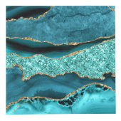 Agate Aquamarin Blue Gold Glitzer Marbella Aqua Würfel (Vorderseite)