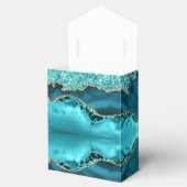 Agate Aquamarin Blue Gold Marmor Türkis Geschenkbo Geschenkschachtel (Geöffnet)