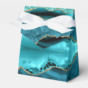 Agate Aquamarin Blue Gold Marmor Türkis Geschenkbo Geschenkschachtel