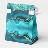 Agate Aquamarin Blue Gold Marmor Türkis Geschenkbo Geschenkschachtel (Rückseite)