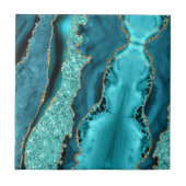 Agate Aquamarin Blue Gold Marmor Türkis Keramik Ti Fliese (Vorderseite)