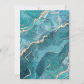 Agate Aquamarin Gold Brunch & Bubbly Brautparty In Einladung (Rückseite)