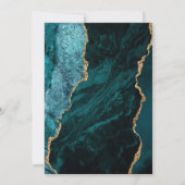 Agate Aquamarin Gold Moderne Skripthochzeit Save The Date (Rückseite)