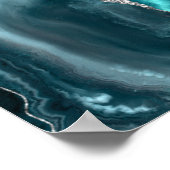 Agate Aquamarin Silver Script Wedding Willkommen Poster (Ecke)