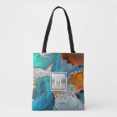Agate Aquarellfarben-Monogramm Tasche (Vorderseite)