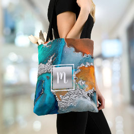 Agate Aquarellfarben-Monogramm Tasche