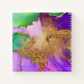 Agate Aquarellgold lila Aqua-Monogramm Notizblock (Rückseite)