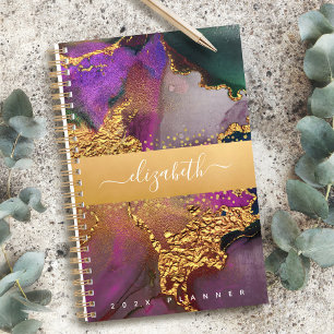 Agate Aqucolor gold lila-blaue Farbe Planer