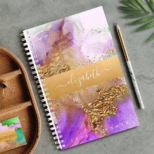 Agate Aqucolor gold rosa lila grünes Drehbuch Planer