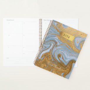 Agate Baby Blue Marble Swirl individuell Planer