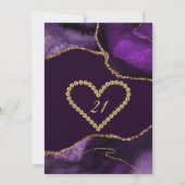 Agate Birthday Party lila und Gold Glitzer Einladung (Rückseite)