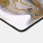 Agate Black and Gold Marmor Individuelle Name Lett Schreibtischunterlage (Ecke)