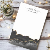 Agate Black and Gold Marmor Moderner Salon Post-it Klebezettel