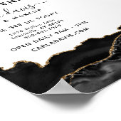 Agate Black and Gold Marmor Salon Grand Opening Poster (Ecke)