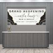 Agate Black and Gold Marmorsalon Wiedereröffnung Banner