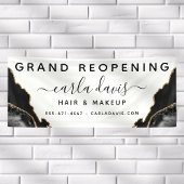 Agate Black and Gold Marmorsalon Wiedereröffnung Banner