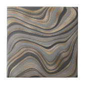 Agate Black Gold graue flüssige Marmor modern Fliese (Vorderseite)