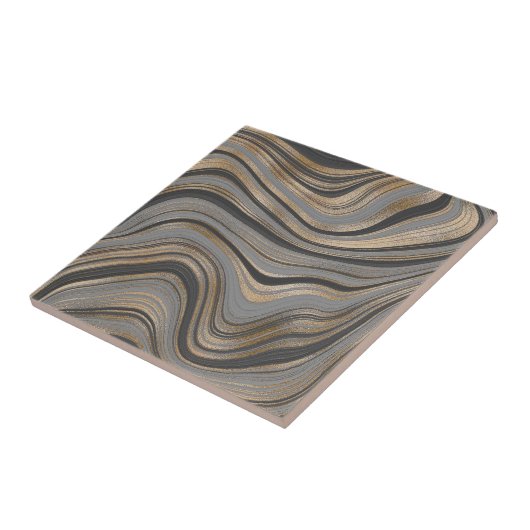 Agate Black Gold graue flüssige Marmor modern Fliese (Seite)