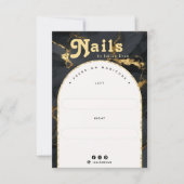 Agate Black Gold Marble Arch Manicure Display Card Dankeskarte (Vorderseite)