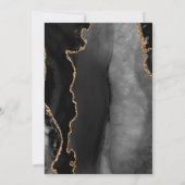 Agate Black Gold Script Dark Wedding Save The Date (Rückseite)