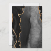 Agate Black Gold Script Wedding Einladung (Rückseite)