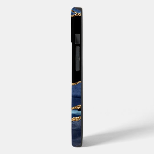 Agate Blue Gold Glitzer Individuelle Name Case-Mate iPhone Hülle (Rückseite / Links)