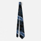 Agate Blue Gold Marble Elegante Neck Tie Geschenk Krawatte (Rückseite)