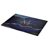 Agate Blue Gold Marmor Cutting Board Individuelle  Schneidebrett (Ecke)