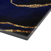 Agate Blue Gold Marmor Cutting Board Individuelle  Schneidebrett (Ecke)
