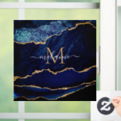 Agate Blue Gold Marmor Name Letter-Fenster Klammer Fensteraufkleber (Zuhause)