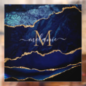 Agate Blue Gold Marmor Name Letter-Fenster Klammer Fensteraufkleber (Blatt 2)