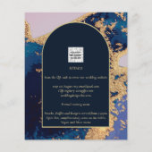 Agate Blue Gold Nuestra Boda Spanish Wedding LeahG Flyer (Hinten)