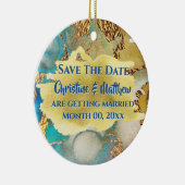 Agate Blue Imitats Gold Kristall Aquarell Foto Keramik Ornament (Rechts)