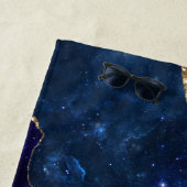 Agate Blue Lila Aqua Gold Veins Monogram Strandtuch (Beispiel)