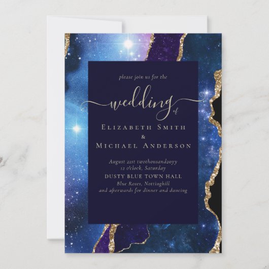 AGATE Blue Lila Gold Hochzeitbudget (Vorderseite)