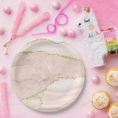 Agate Blush & Gold Glitzer Hochzeitsscheibe Pappteller (Party)