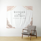 Agate Blush & Gold Glitzer Hochzeitsvorhang Wandteppich (Beispiel (Horizontal))