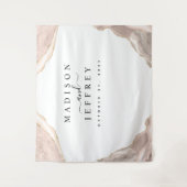 Agate Blush & Gold Glitzer Hochzeitsvorhang Wandteppich (Vorderseite)