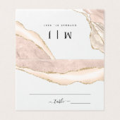 Agate Blush & Gold Glitzer Wedding Platzkarte (Außenseite Aufgefaltet)