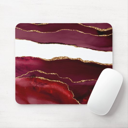 Agate bordeaux und or mousepad (Mit Mouse)