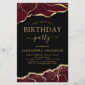 Agate Burgundy Geburtstagsparty jede zeitliche Ein (Vorderseite)