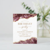 Agate Burgundy Geburtstagsparty jede zeitliche Ein (Stehend Vorderseite)