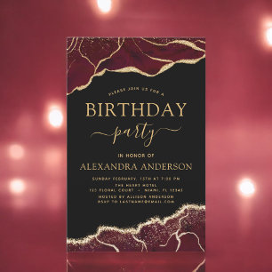 Agate Burgundy Geburtstagsparty jede zeitliche Ein