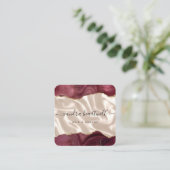 Agate Burgundy Gold Glitzer Elfenbeinseide Quadratische Visitenkarte (Stehend Vorderseite)