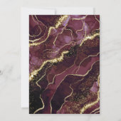 Agate Burgundy Gold Moderne Hochzeit Einladung (Rückseite)