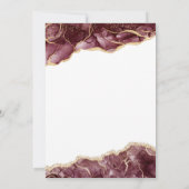 Agate Burgundy Gold Wedding Einladung (Rückseite)