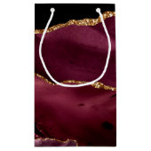 Agate Burgundy Wedding Muster Kleine Geschenktüte (Rückseite)