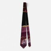 Agate Burgundy Wedding Muster Krawatte (Vorderseite)