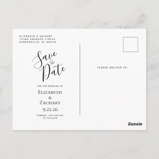 Agate Burnt Orange Gold Navy Blue Save the Date Postkarte (Rückseite)
